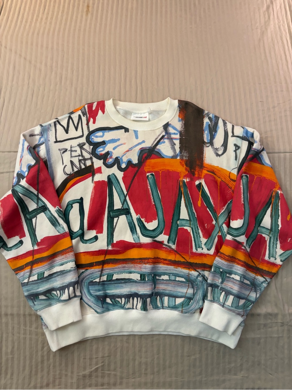 H&M Who Decides War Jean-Michel Basquiat Artwork Printed Sweater Men Size XXL